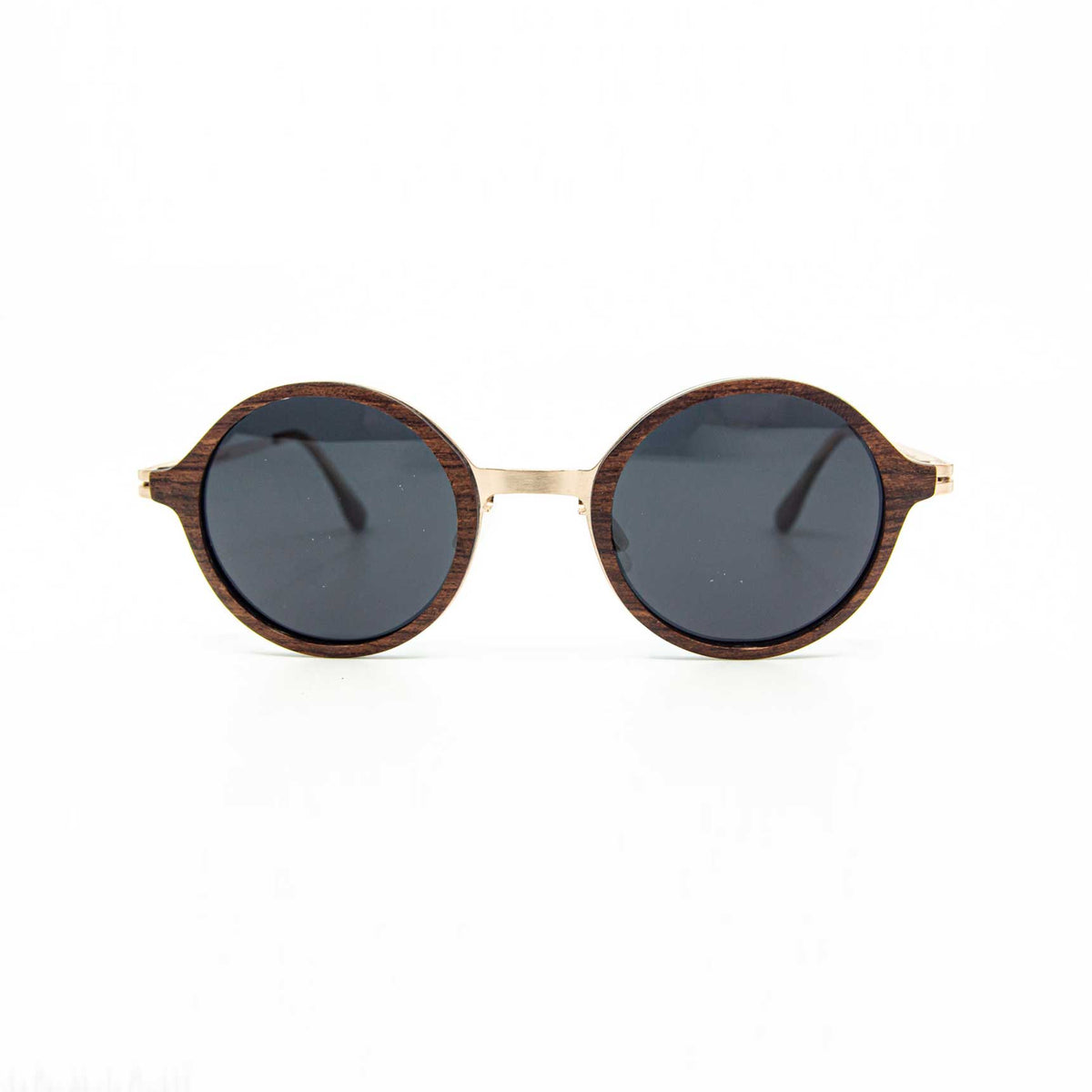 Sonnenbrille WMC Denver Edelstahl Rosenholz, Glas grau - STADTHOLZ