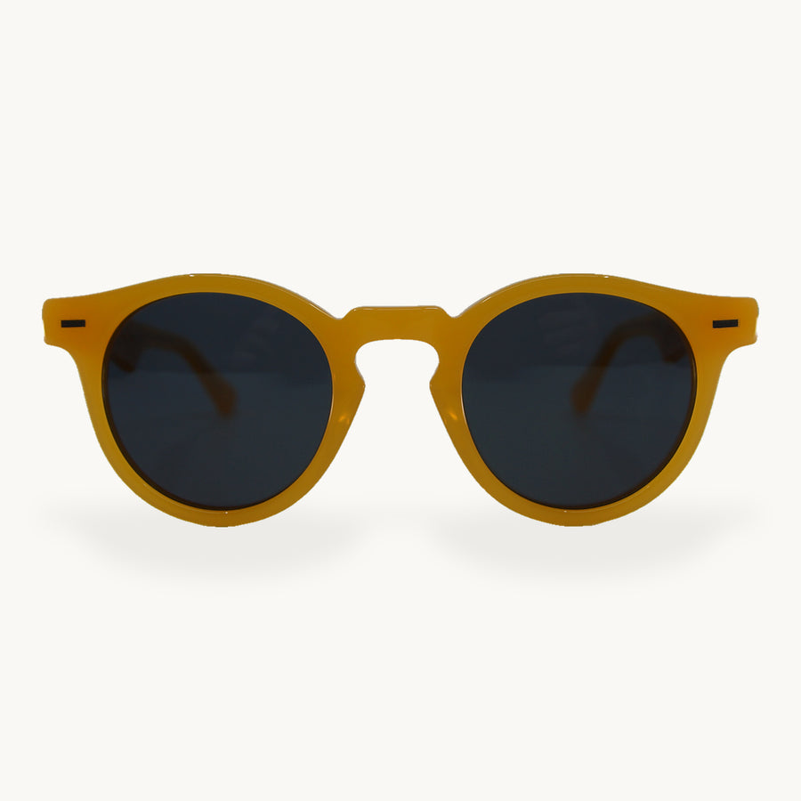 Sonnenbrille AC Tirana Acetat Orange Nussbaum, Vorderansicht - STADTHOLZ