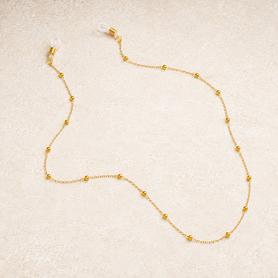 Brillenkette Ballchain Gold