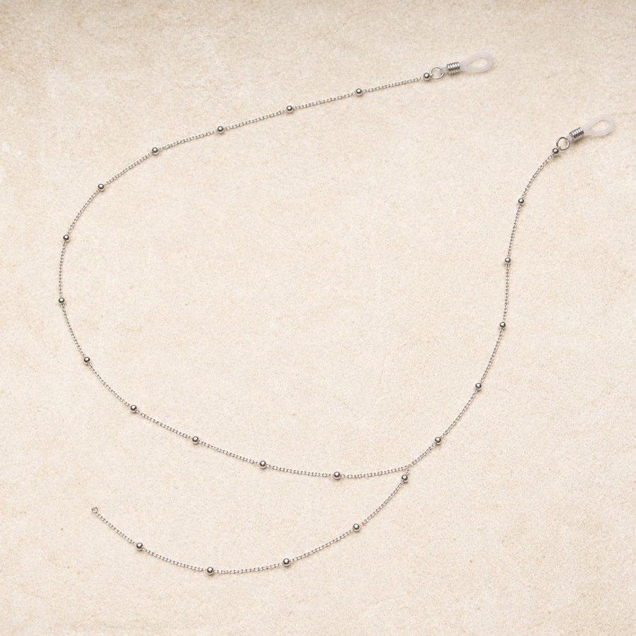 Brillenkette Ballchain Silver