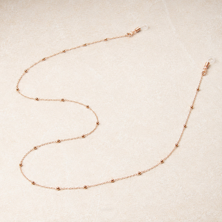 Brillenkette Ballchain Rosegold
