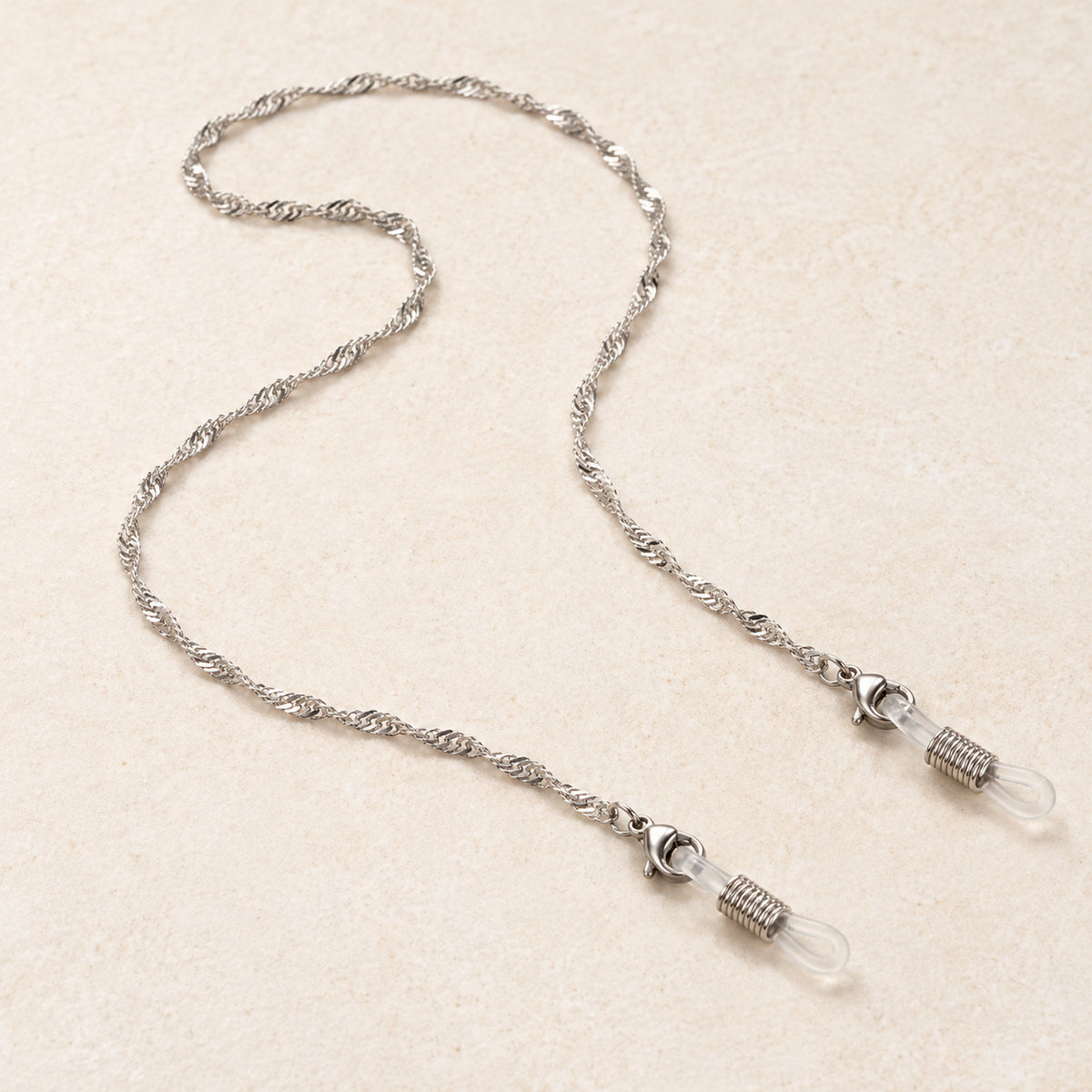 Brillenkette Waterwave Edelstahl Silver