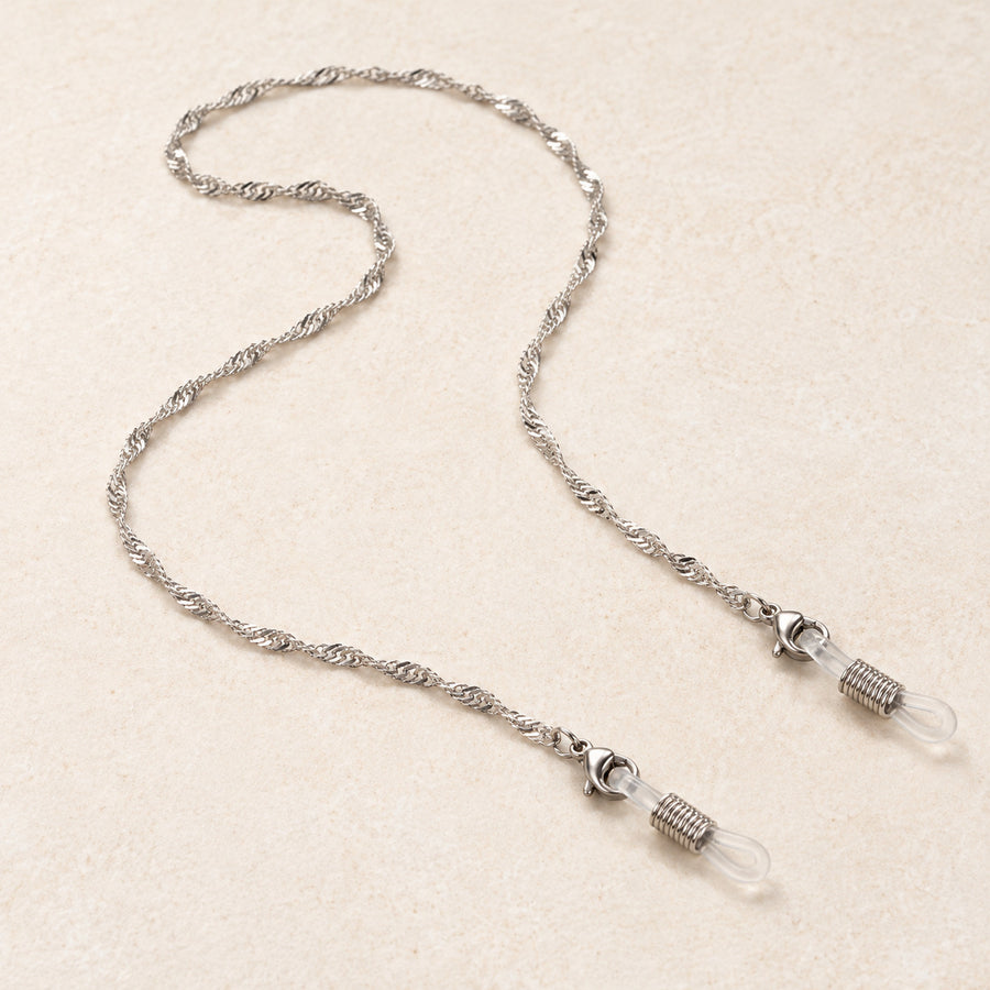 Brillenkette Waterwave Edelstahl Silver