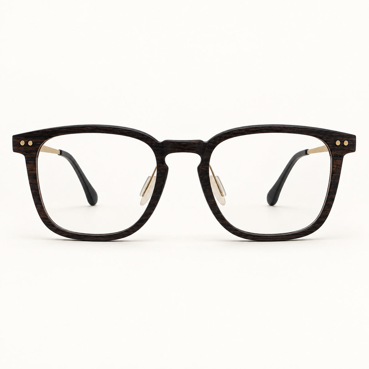 Holzbrille Fürstenberg Titanbügel C9 Noir Gold matt von STADTHOLZ, Vorderansicht