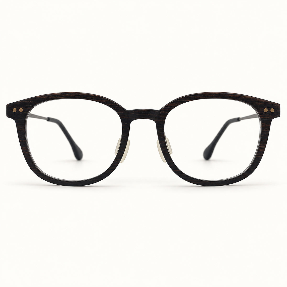 Holzbrille Tempelhof Titanbügel C9 Noir Gunmetal von STADTHOLZ, Vorderansicht