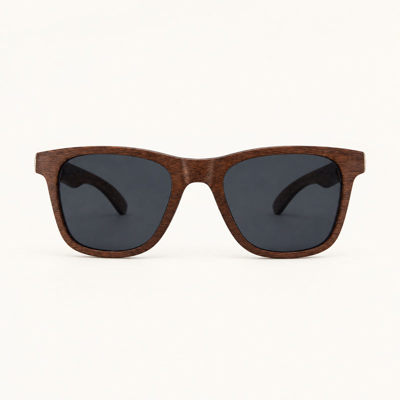 Sonnenbrille Koloa Nussbaum Carbon, Vorderansicht - STADTHOLZ