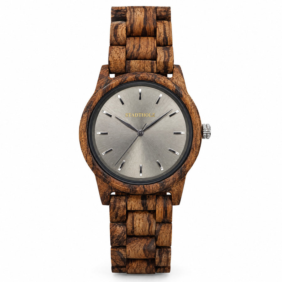 Holzuhr Inca Nightdial, Vorderansicht