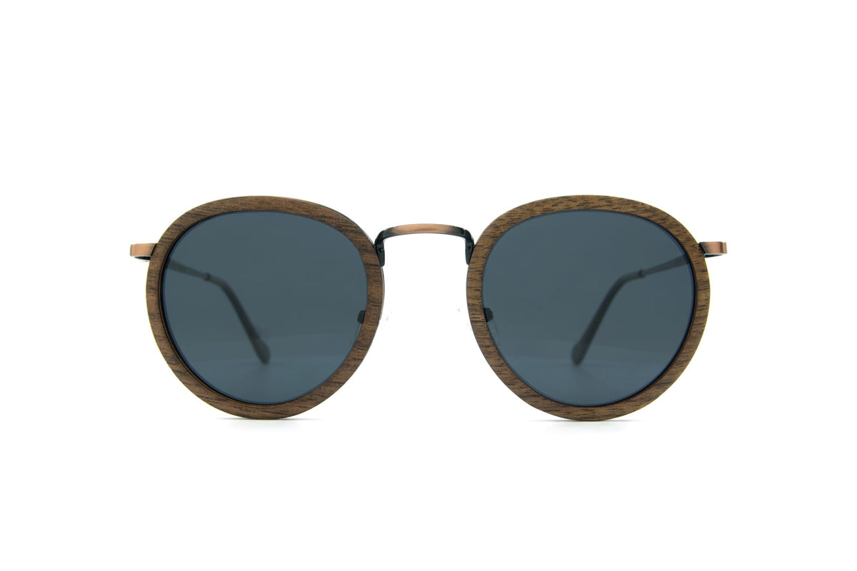 Sonnenbrille Camden | Edelstahl C1 Nussbaum - STADTHOLZ