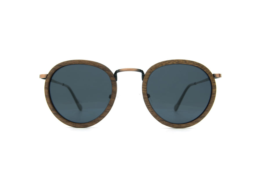 Sonnenbrille Camden | Edelstahl C1 Nussbaum - STADTHOLZ