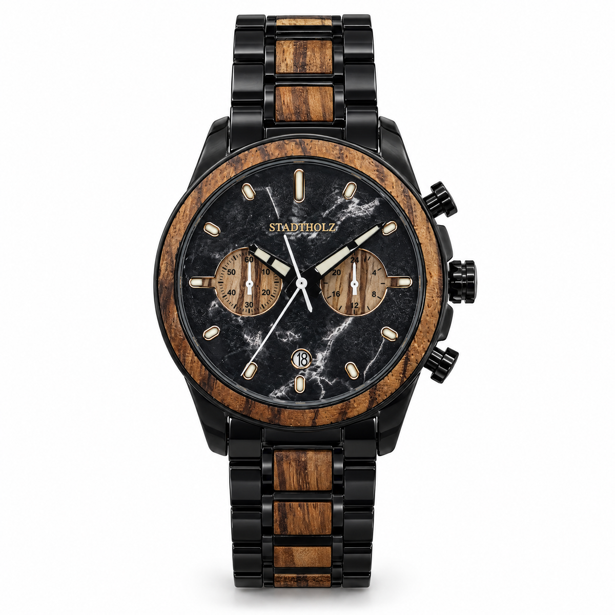 Holzuhr Braga Sundown, Chronograph