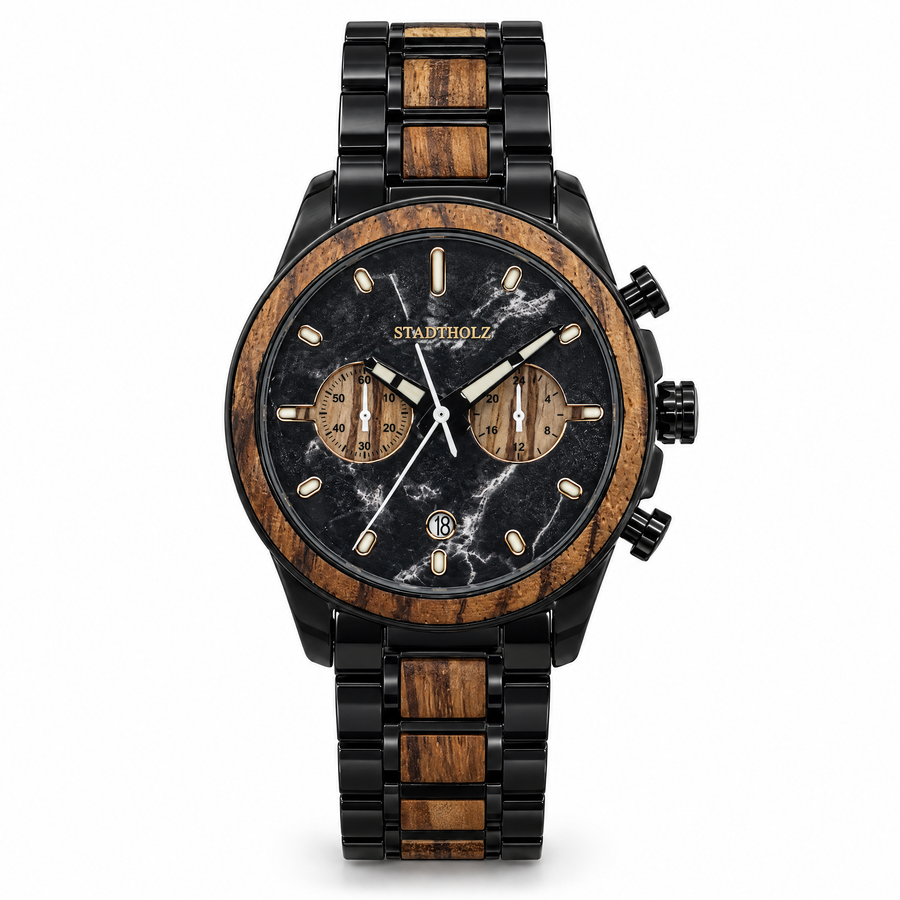 Holzuhr Braga Sundown, Chronograph