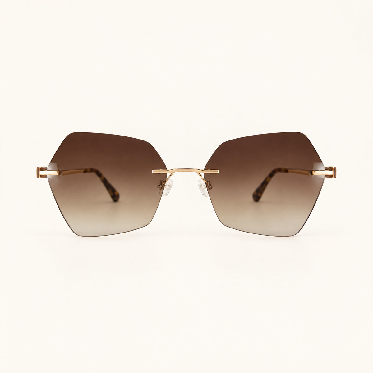 Sonnenbrille Triolet Nussbaum Gold Randlos