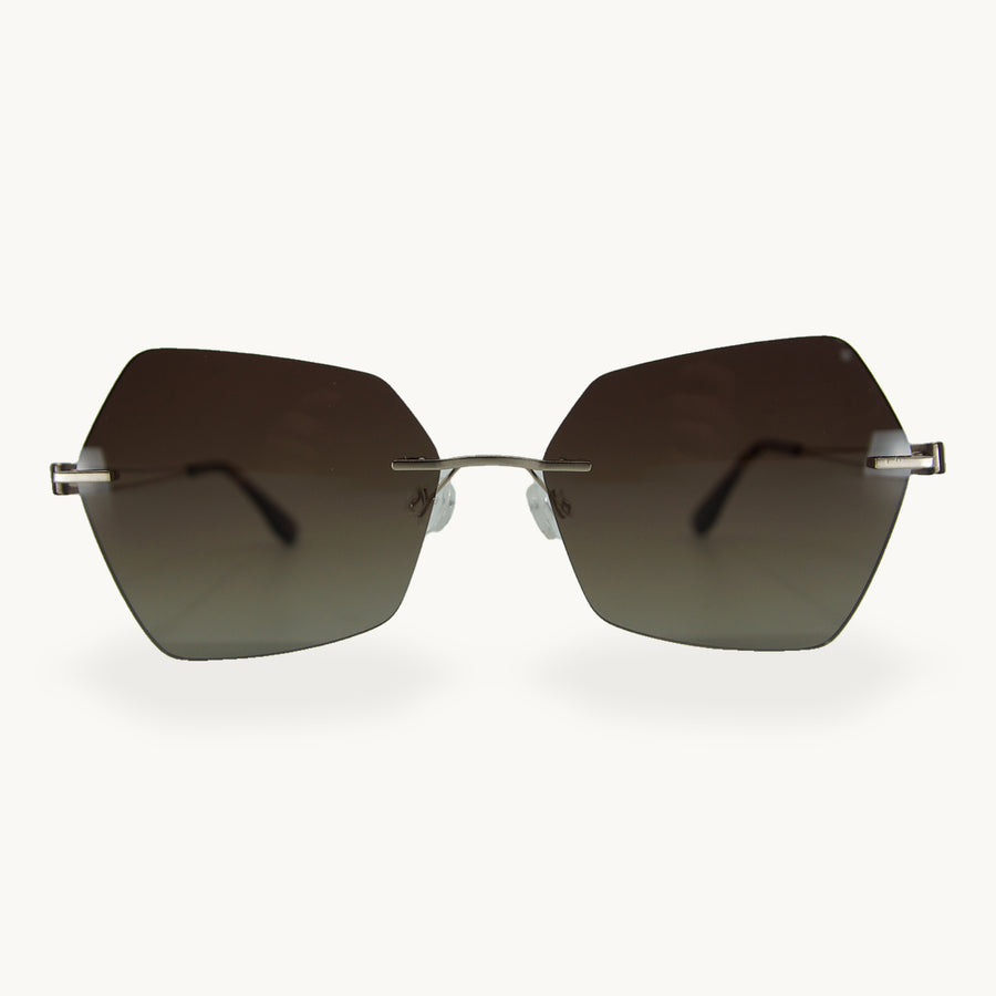 Sonnenbrille Triolet Nussbaum Gunmetal Randlos