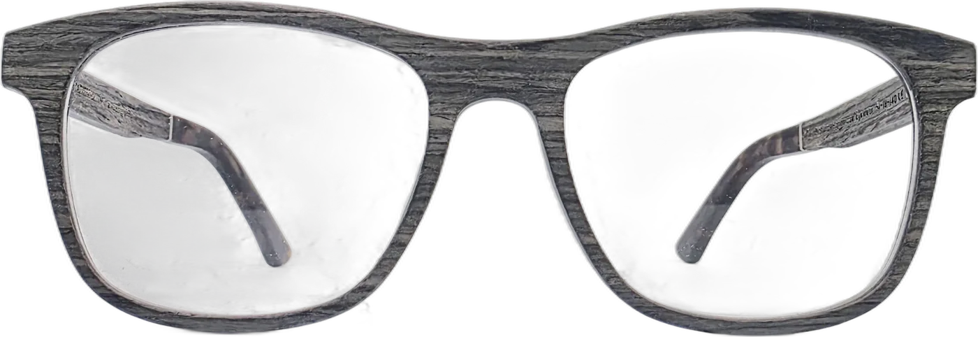 Holzbrille Mitte Special in Räuchereiche, Frontansicht