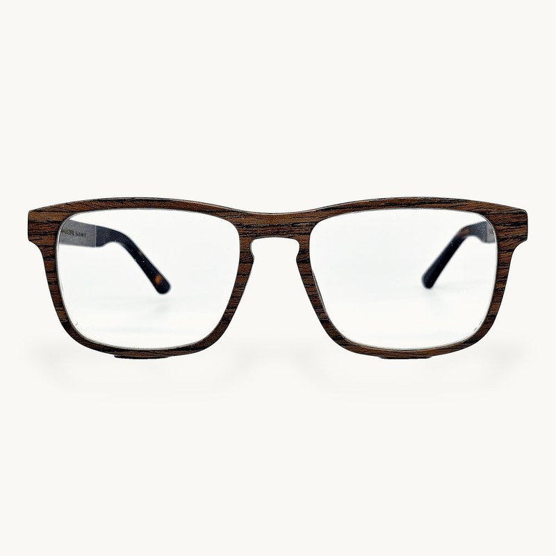 Holzbrille Westerland aus Nussbaum, Vorderansicht